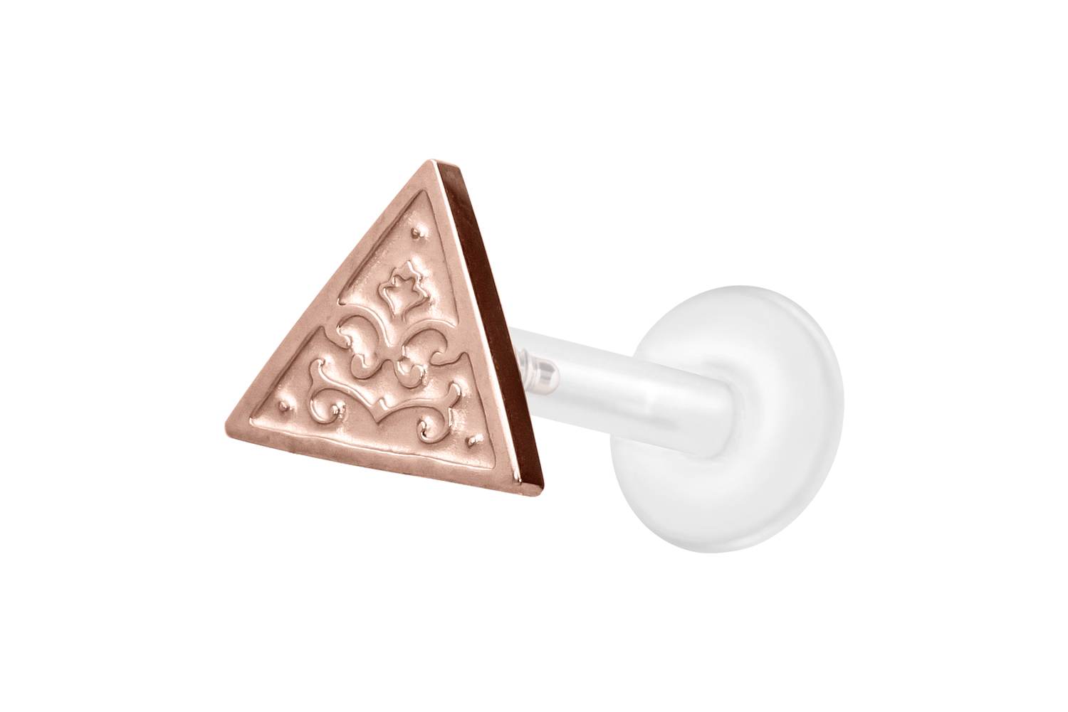 PTFE Labret Piercing mit Innengewinde + Titan-Aufsatz DREIECK